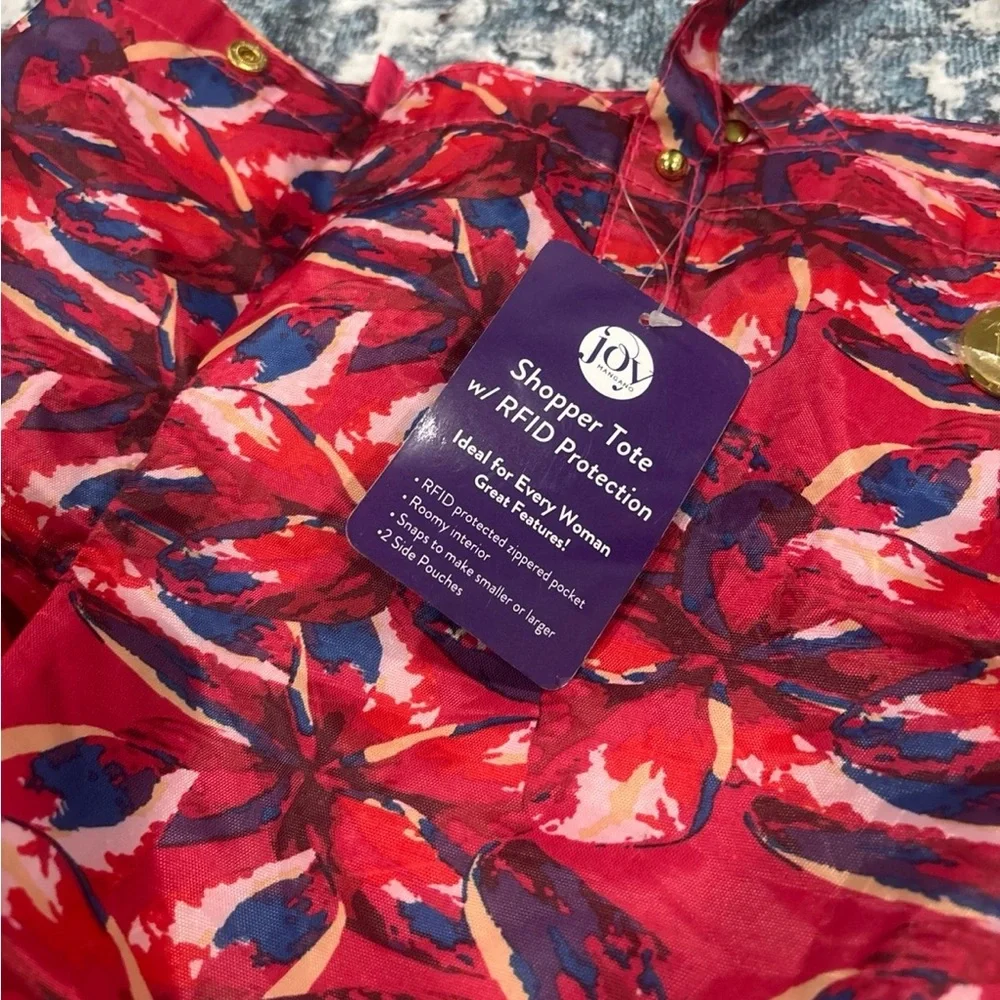Joy Mangano patterned shopper tote